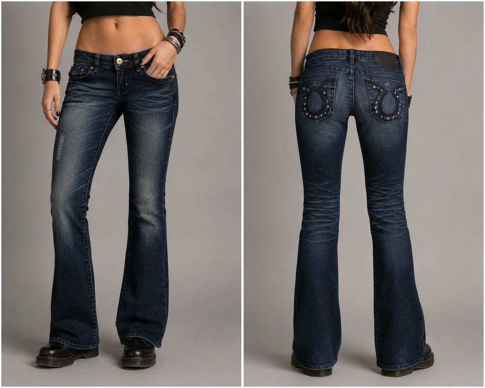Big Star Liv Y2K Low Rise Bootcut Jeans Dark Wash Women’s 28R